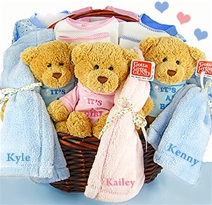 Personalized Triplets and Quadruplets Gift Basket